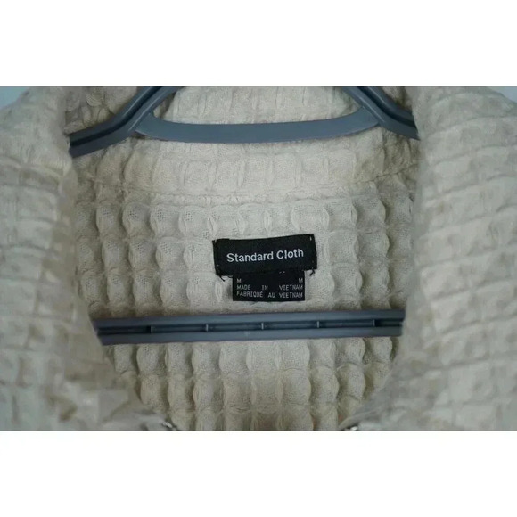 Waffle Shirt Full Zip Collared Flannel Tan M | Item #718 - Picture 5 of 6